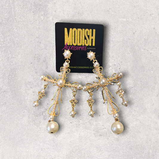 Pearly Crosses Earrings